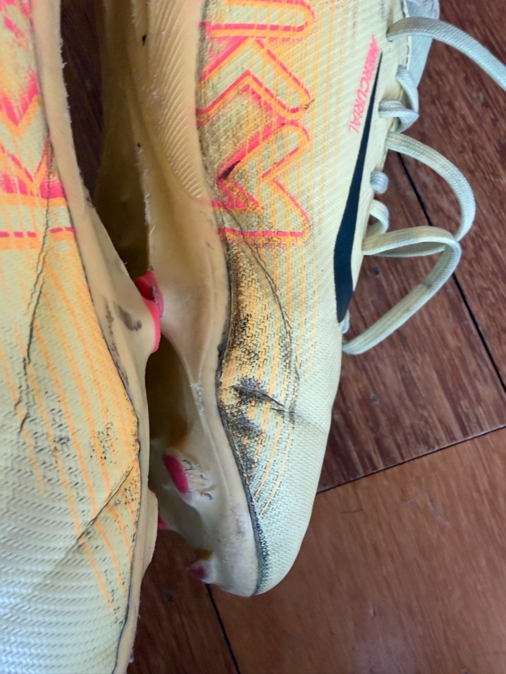 Nike Yellow Soccer Cleats with Black Swoosh and Accents - Picture 7 of 11